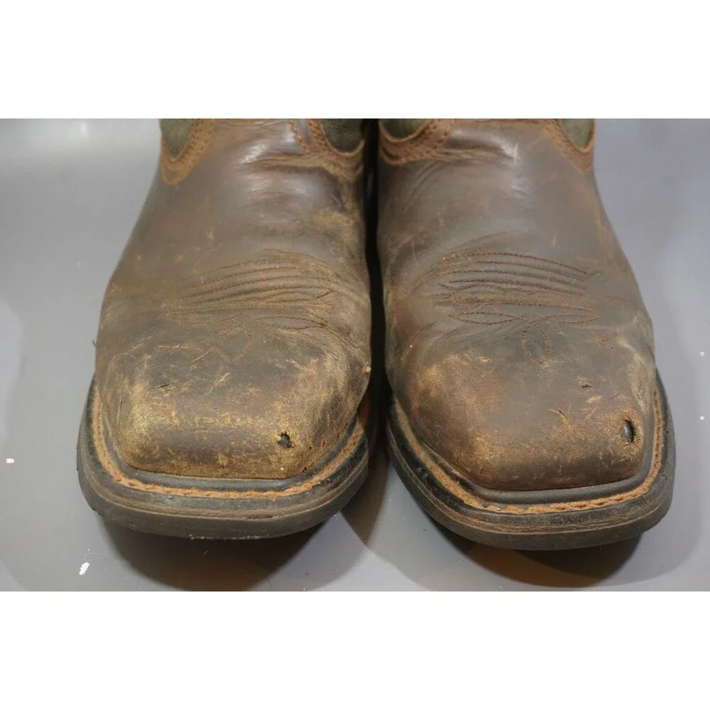 Ariat Work Sierra Square Wide Steel Toe Pull On Boots Brown 10017434 Men's 10 EE